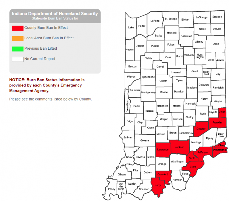 UPDATE Counties Added To List Of Indiana Counties With Burn Ban WRBI   Burn Ban Map 092519 768x676 