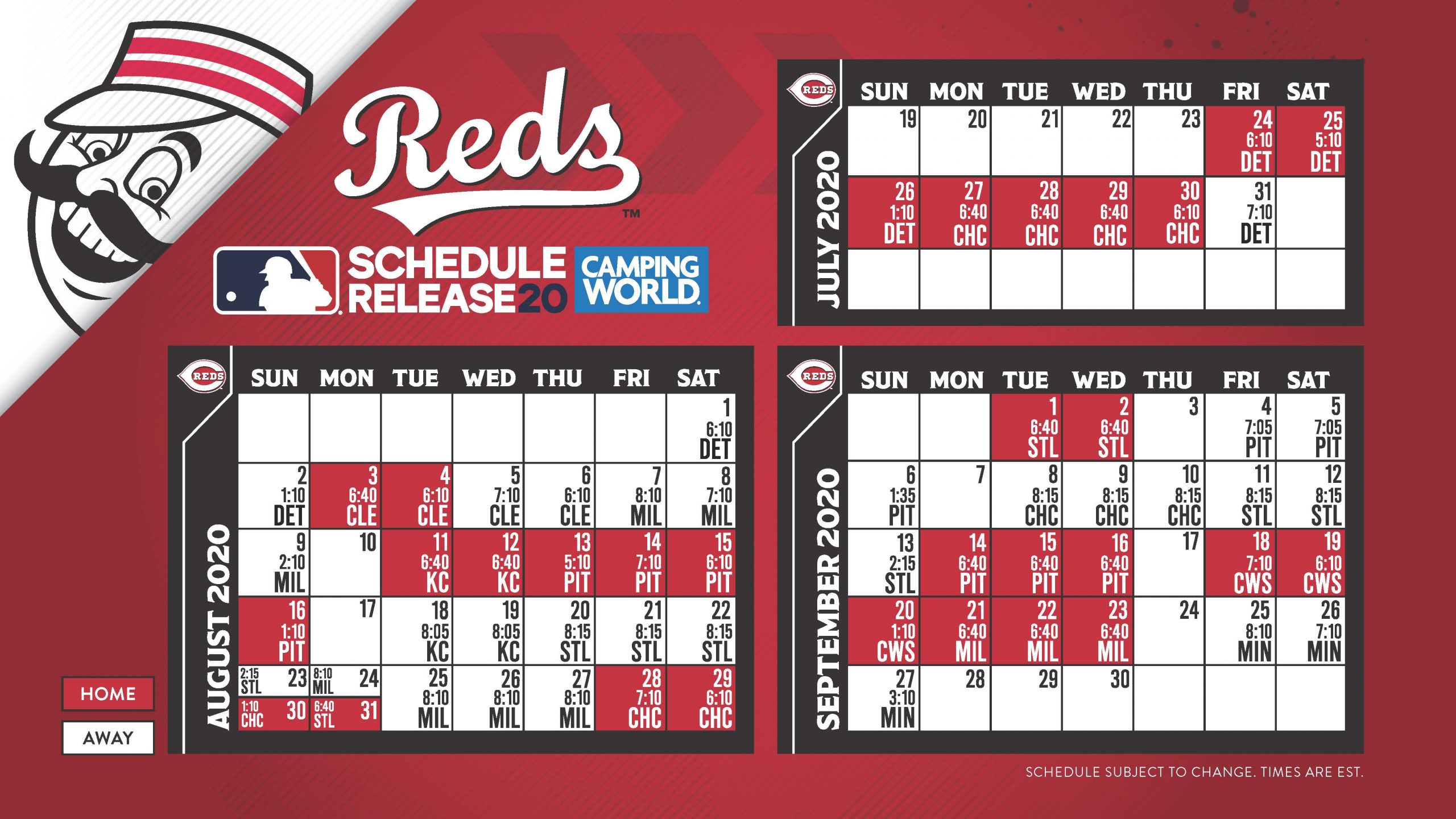 Cincinnati Reds 2020 Schedule Update - WRBI Radio