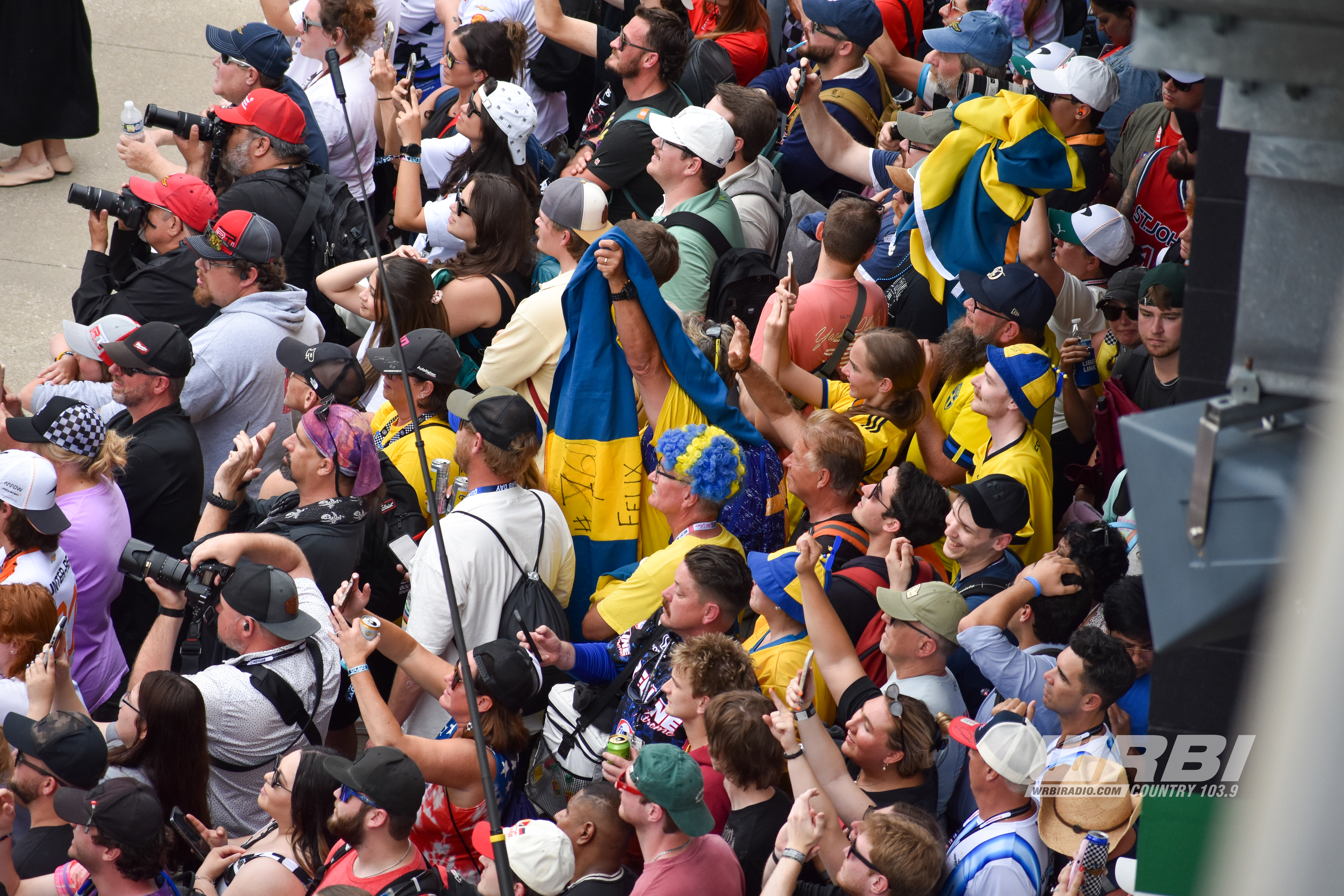 Swedish fans celebrate Felix Rosenqvist's Indianapolis 500 victory