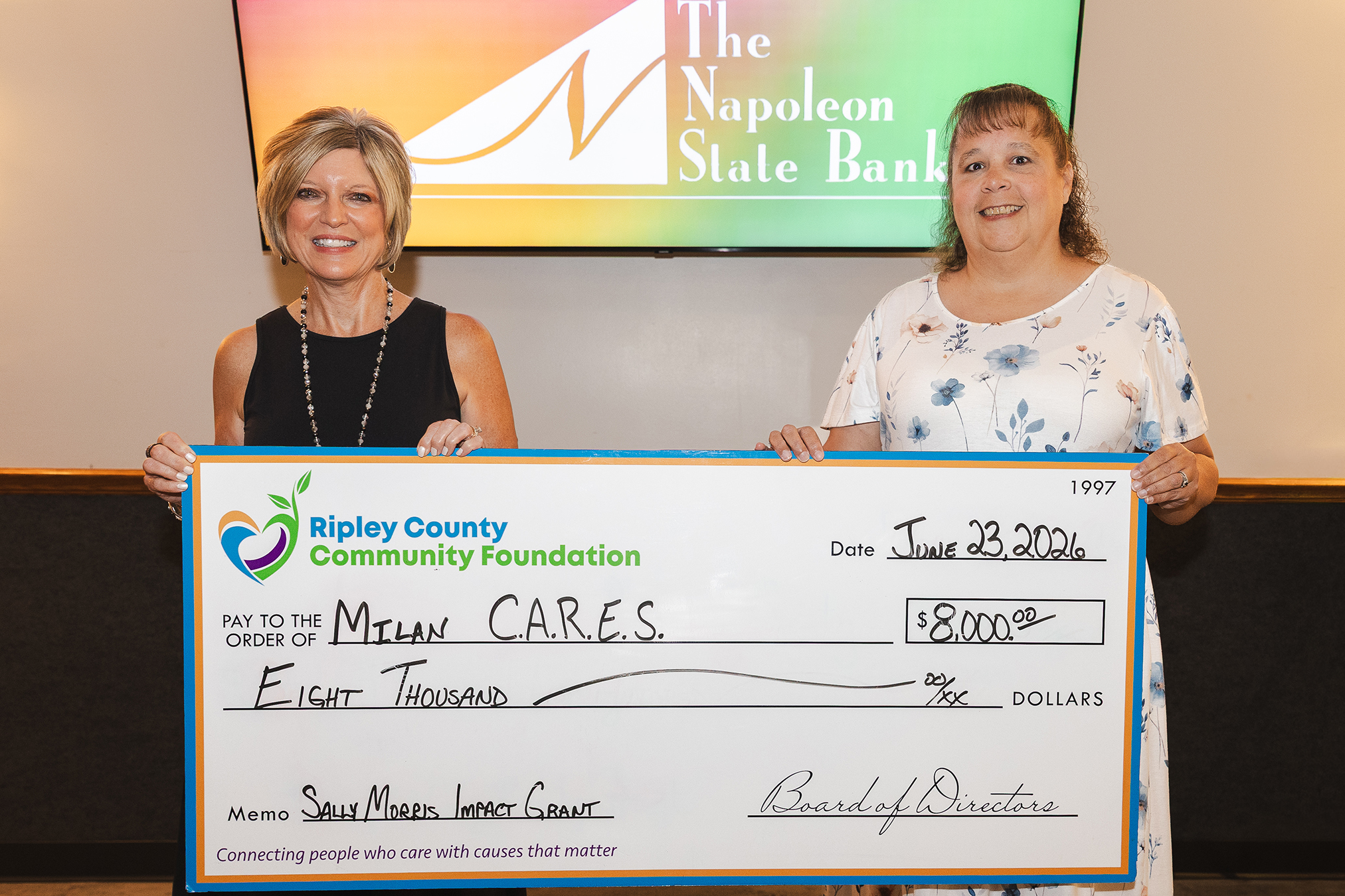 Milan CARES receives a Sally Morris Community Impact Grant