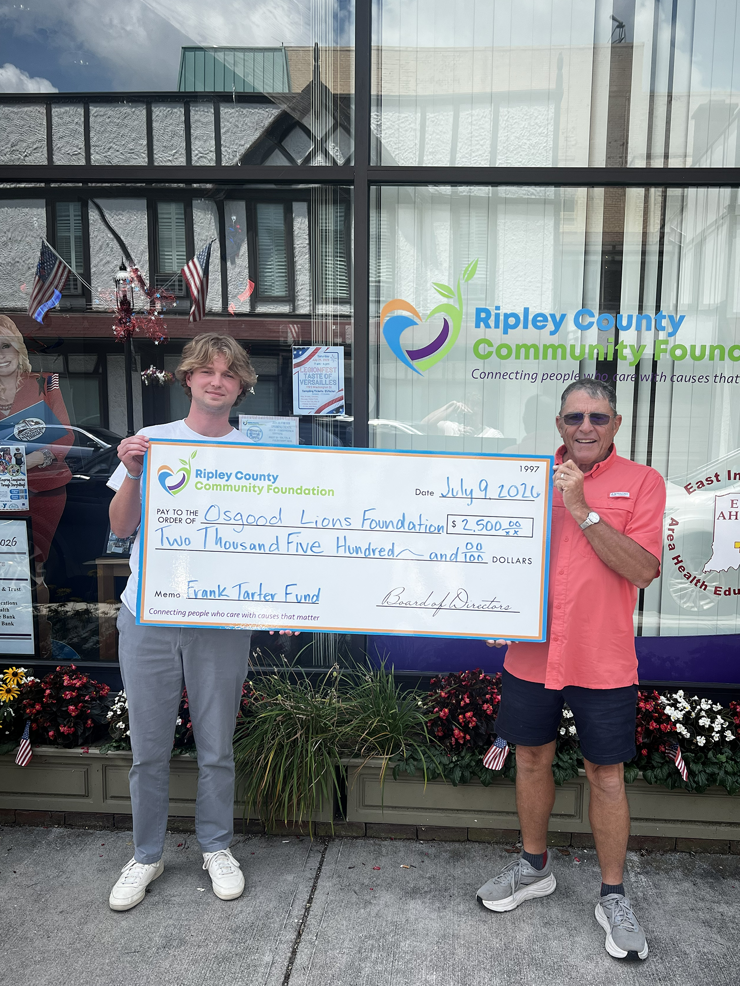 Osgood Lions Club grant presentation