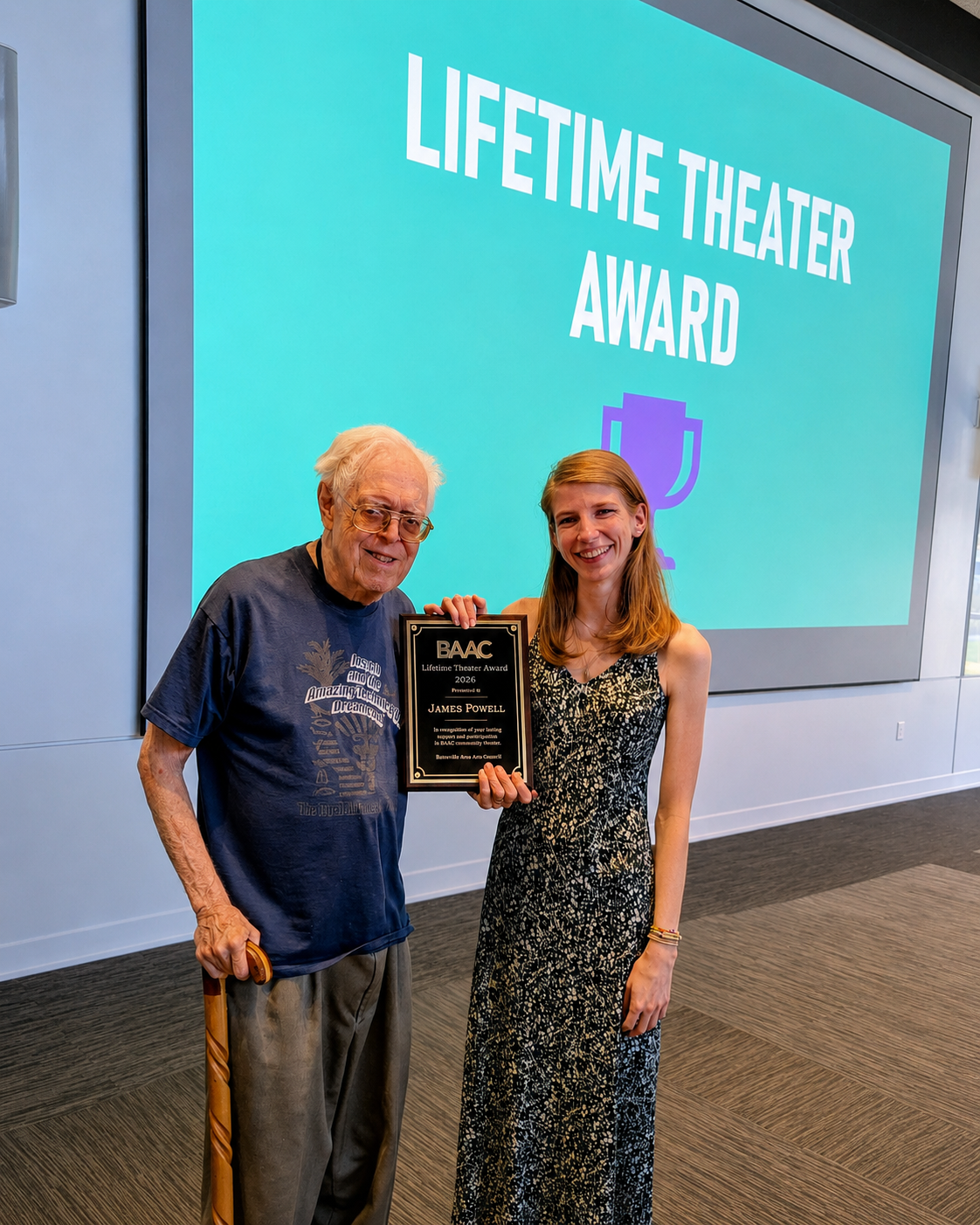 Jim Powell receives the Batesville Area Arts Council Lifetime Theater Award
