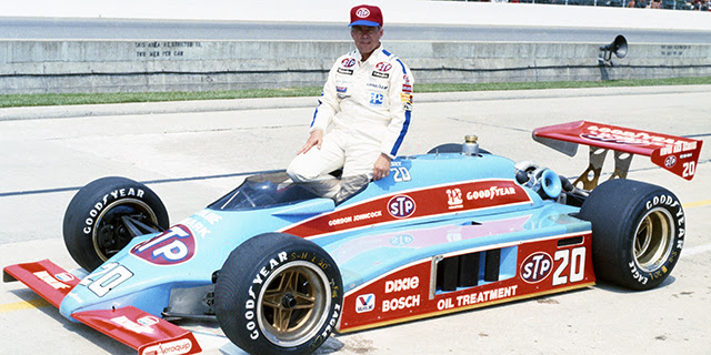 Gordon Johncock with his Indianapolis race car