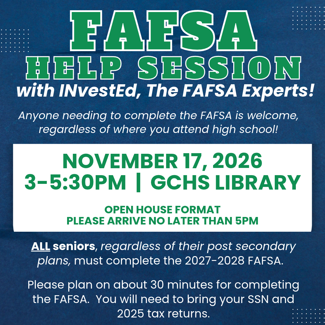 FAFSA Help Session flyer